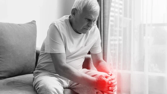elderly person with knee pain